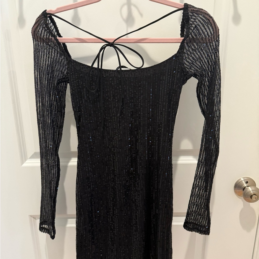 Elegant Black Sequin Dress